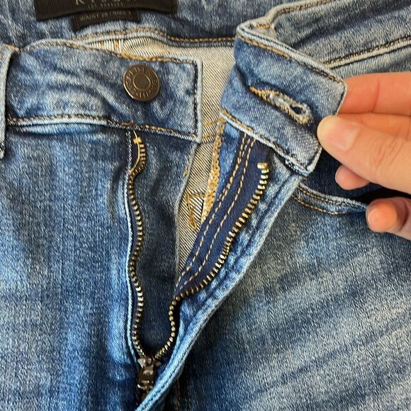 Risen jeans | High Rise Frayed Raw Hem Ankle Medium Wash size 28/7 - Picture 12 of 12